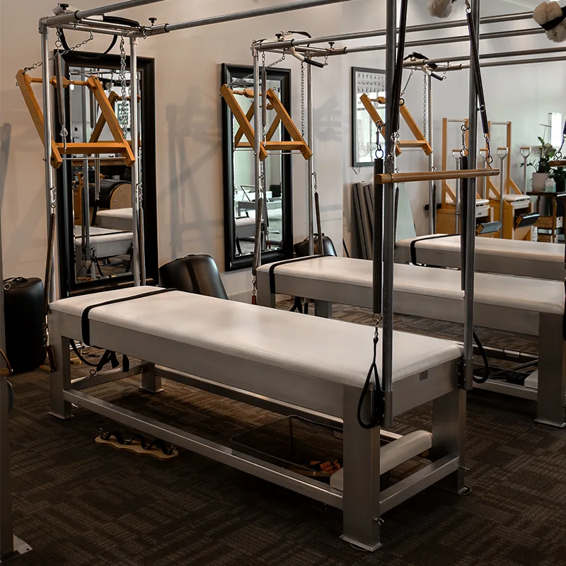 Interior of private classical Pilates studio in Helena Montana featuring complete Pilates equipment system